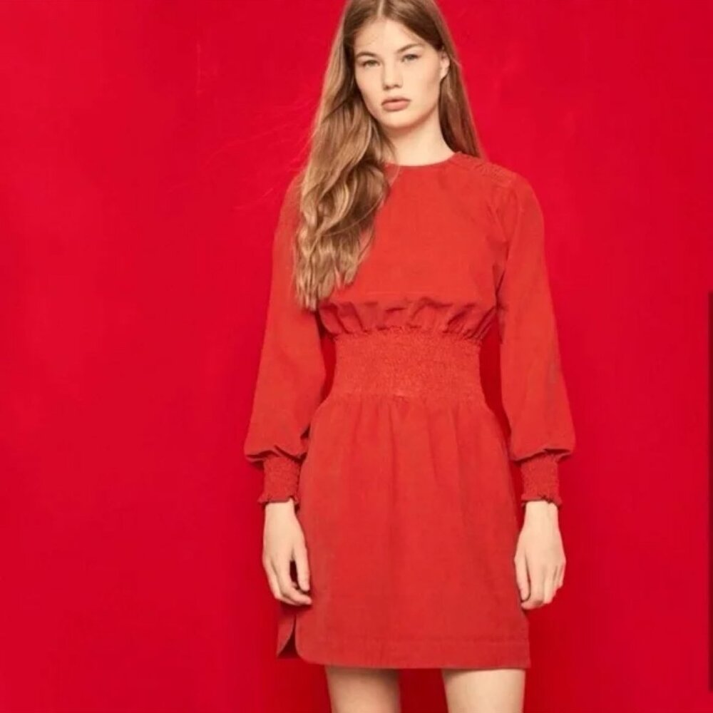 Red Maje Corduroy Dress